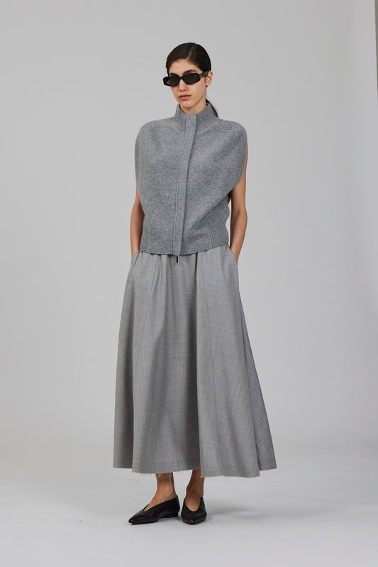 Cardigan senza maniche in cashmere con zip Matilda