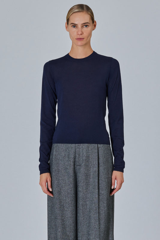 Round Neck Long Sleeve Plain Stitch