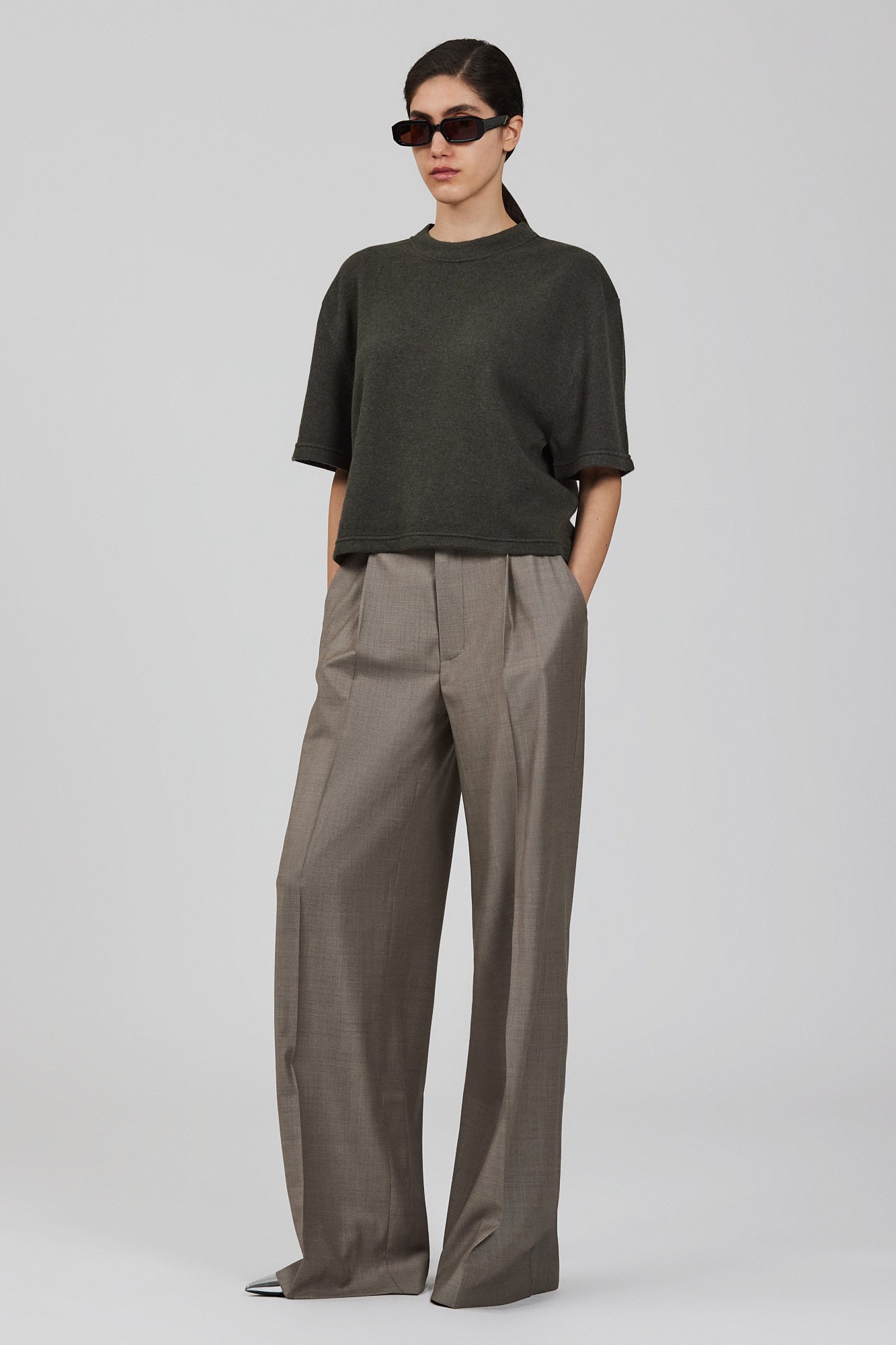 Cashmere cropped t-shirt