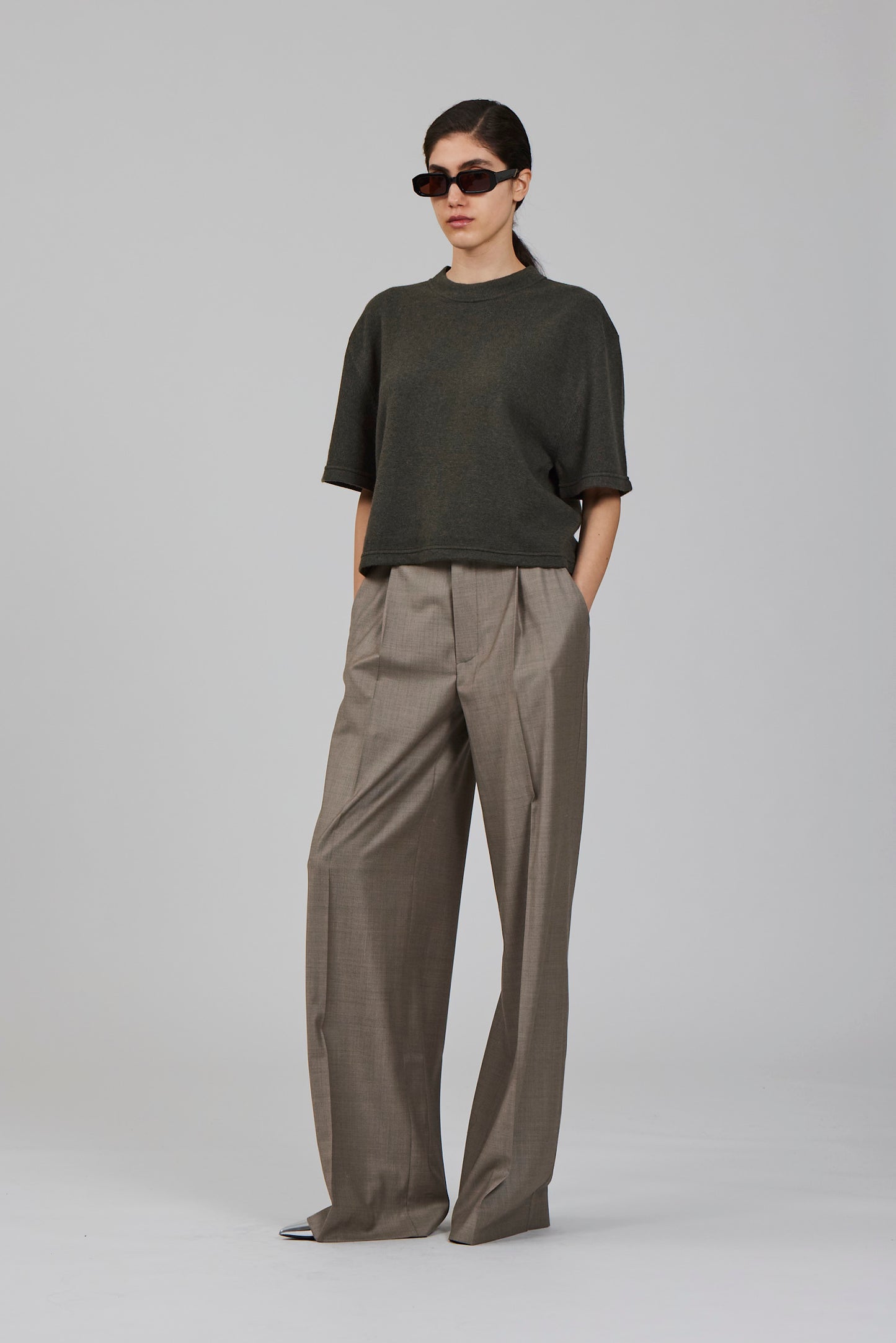Cashmere cropped t-shirt