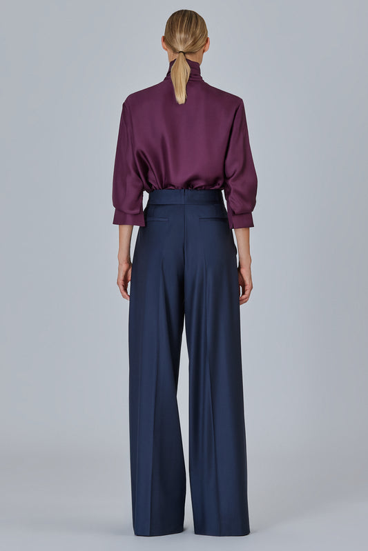 Shirt With Scarf In Silk Twill