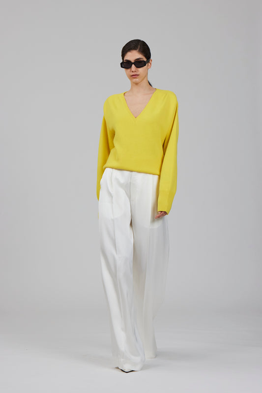 Maglione a V in cashmere