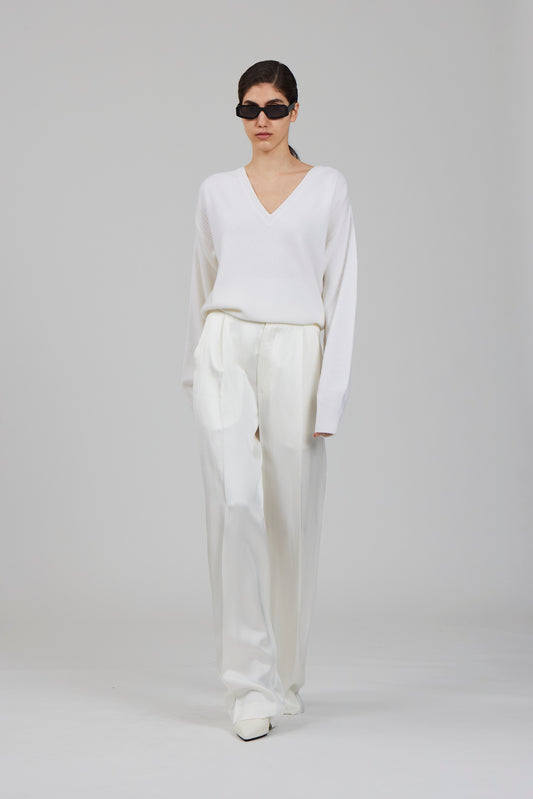 Maglione a V in cashmere