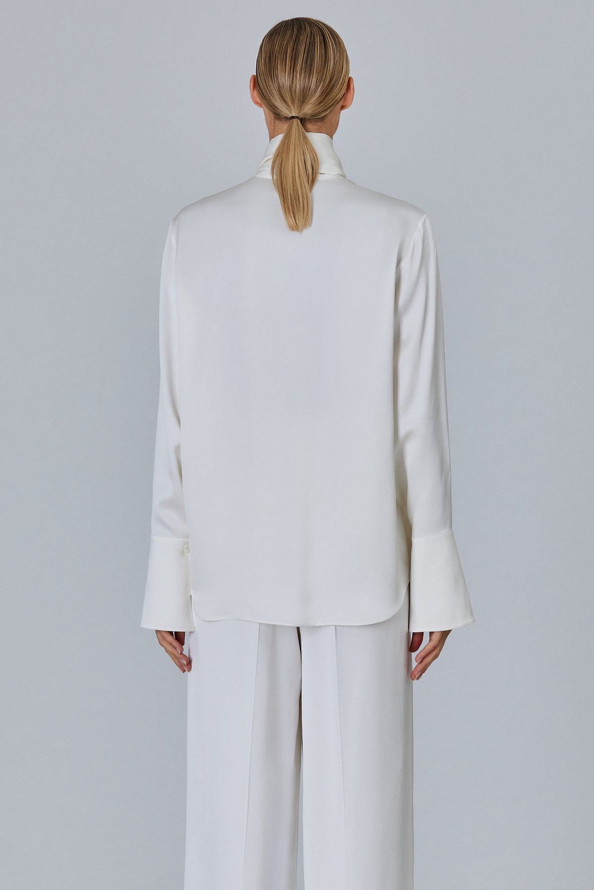 Shirt With Scarf In Double Satin