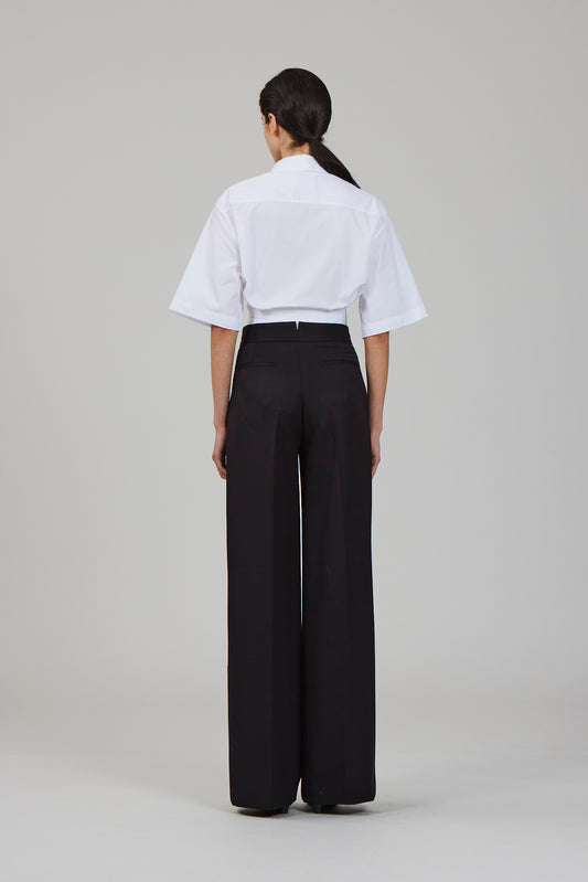 Bogart wool single pleat trousers