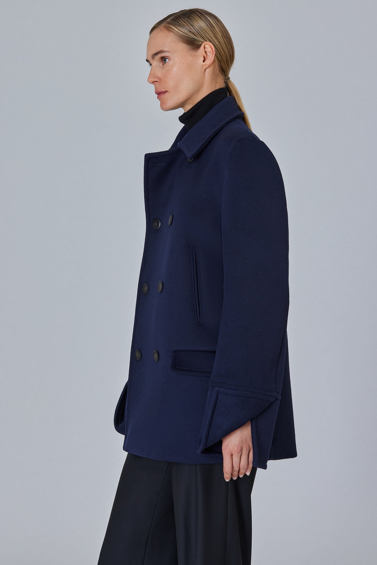 Short Double Cashmere Peacoat