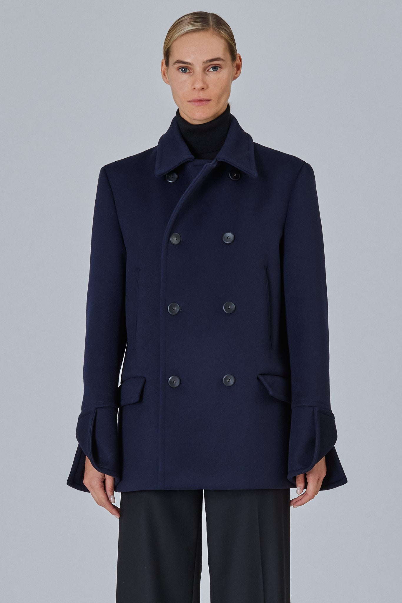 Short Double Cashmere Peacoat