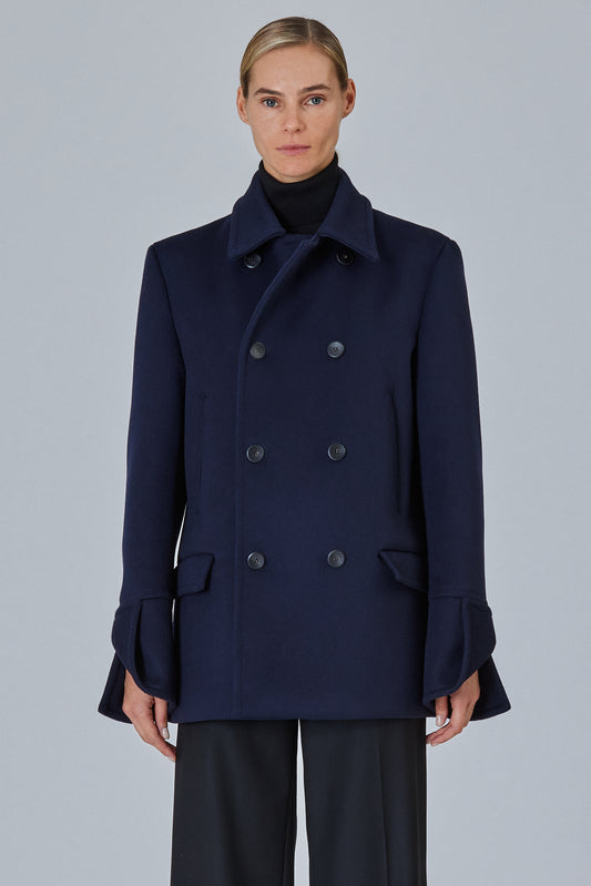 Short Double Cashmere Peacoat
