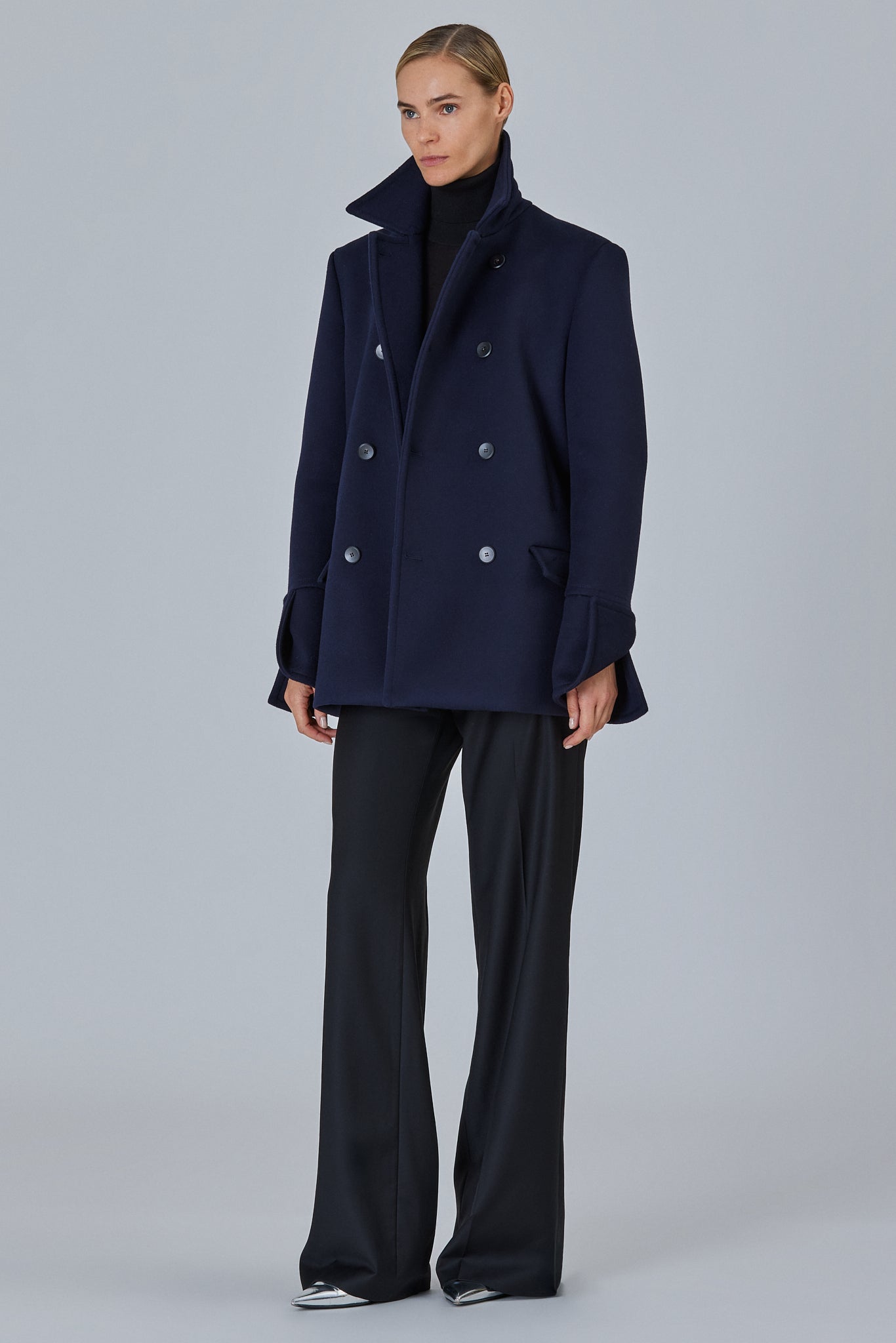 Short Double Cashmere Peacoat