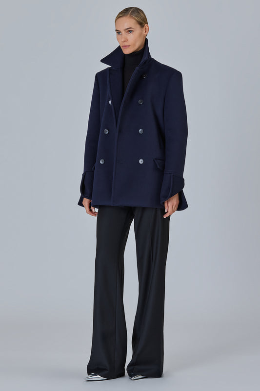 Short Double Cashmere Peacoat