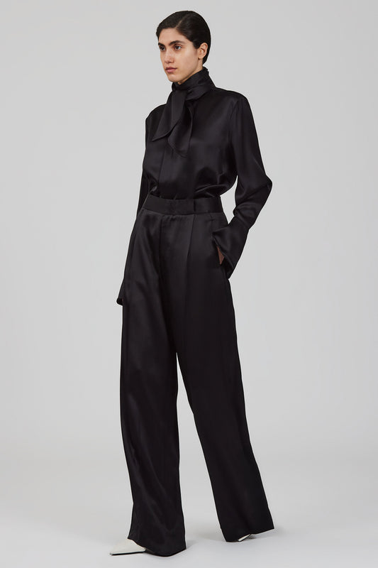 Pantaloni doppi in raso Bogart