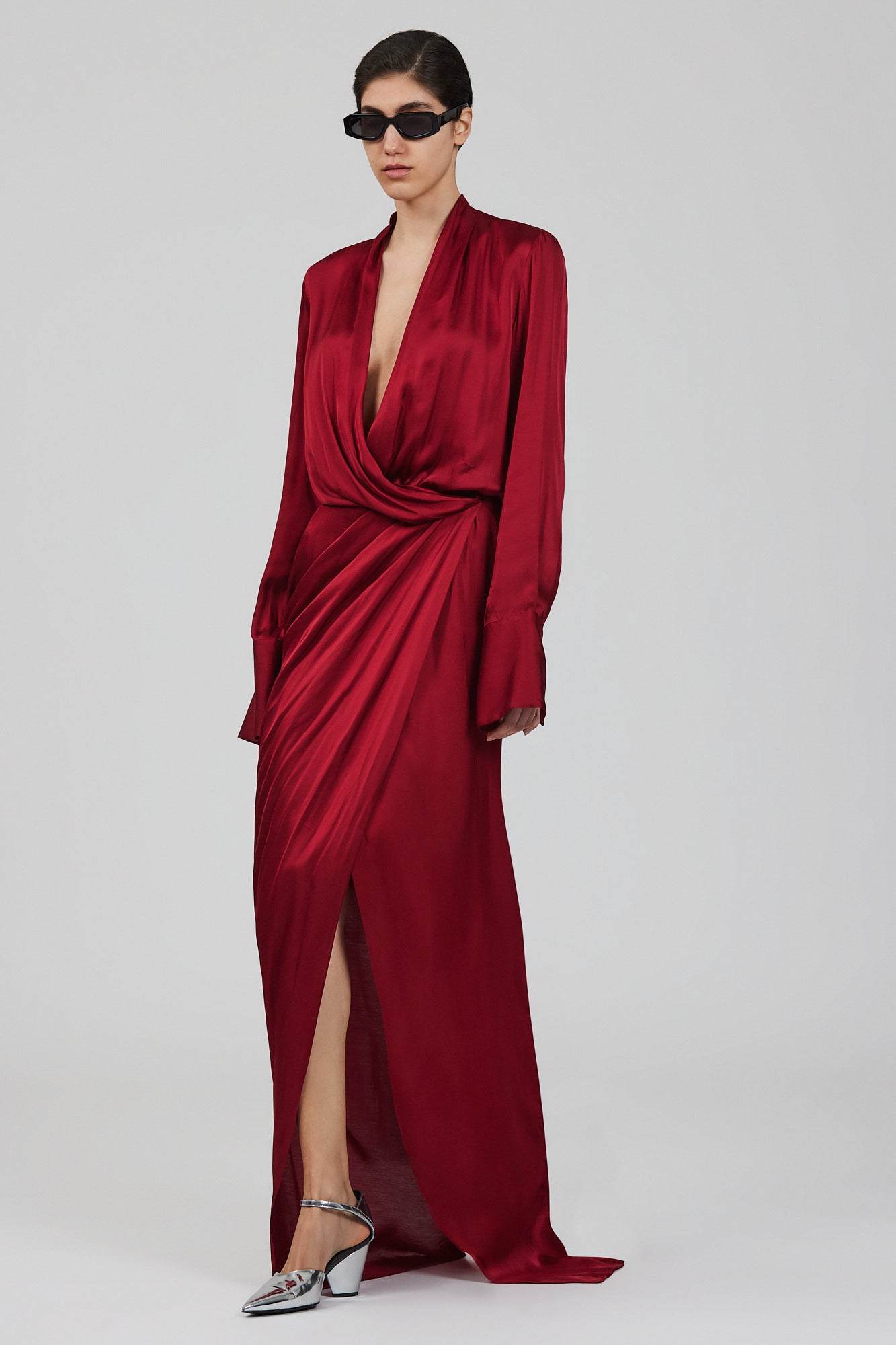 Criss cross viscose long dress