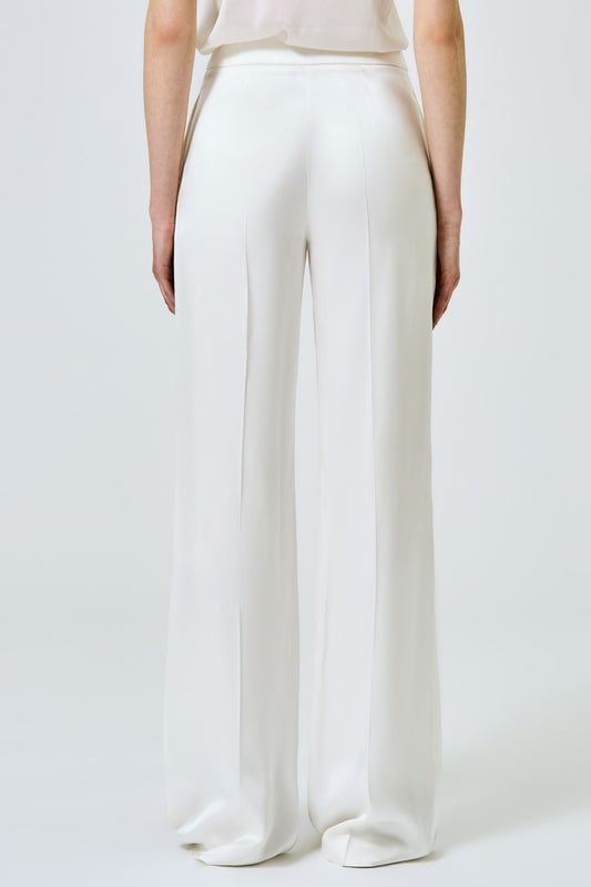 Double satin straight leg trousers