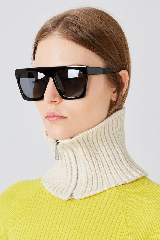 Knit cashmere collar