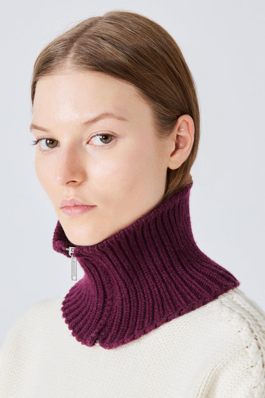 Knit cashmere collar