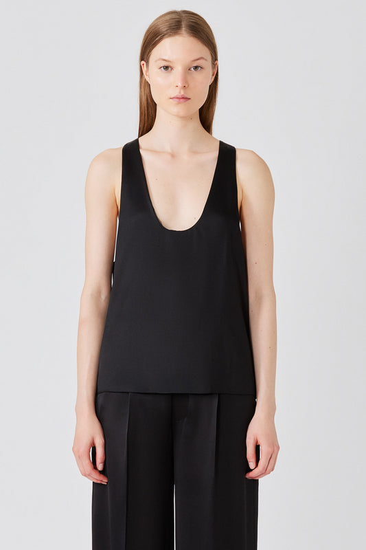 Tank top in double satin
