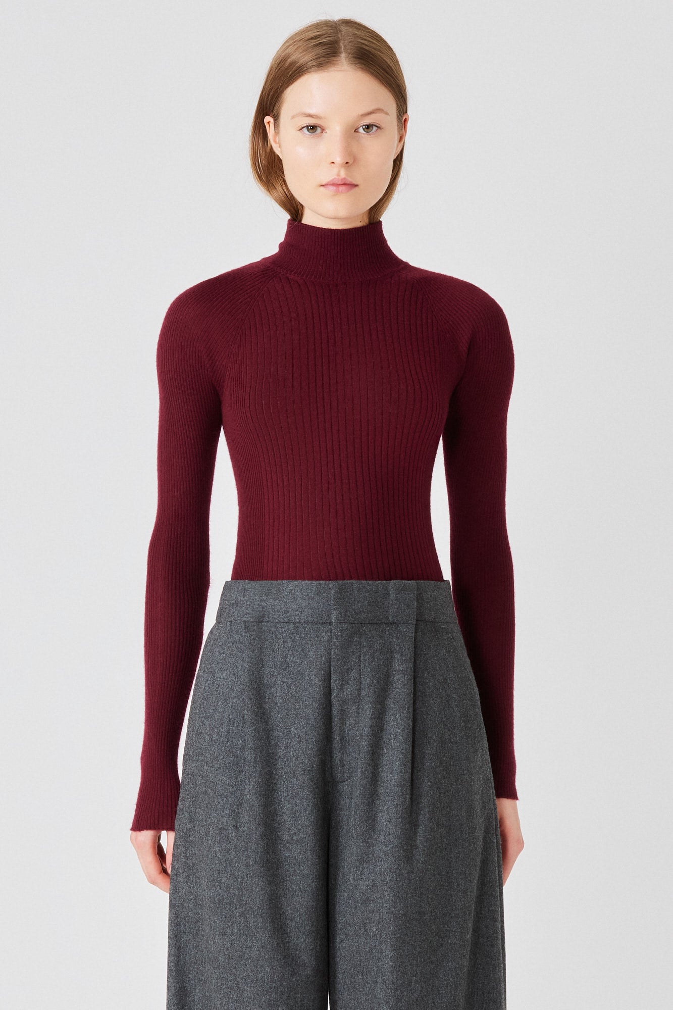 Ribbed cashmere silk lupetto sweater