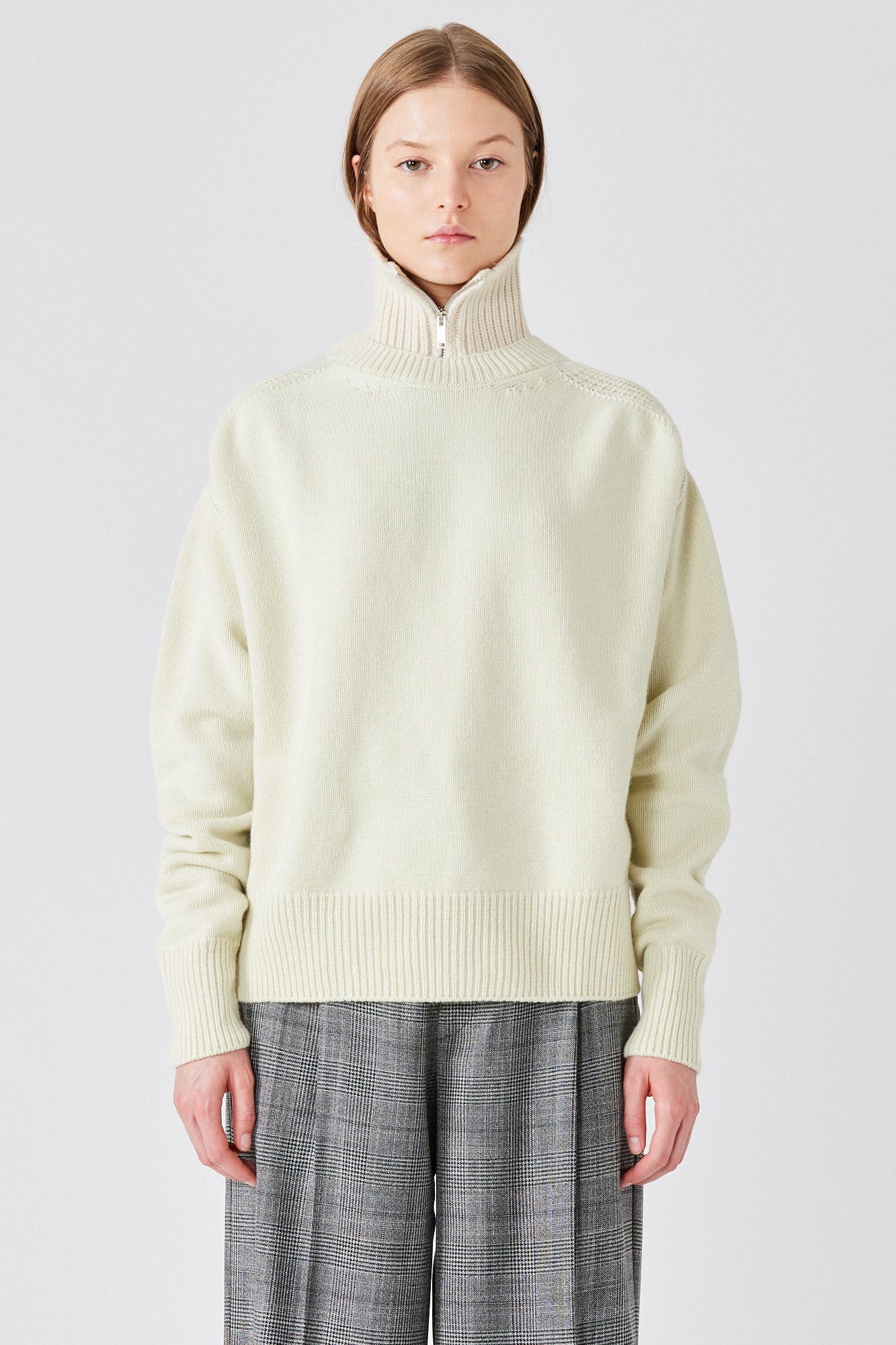Knit cashmere collar