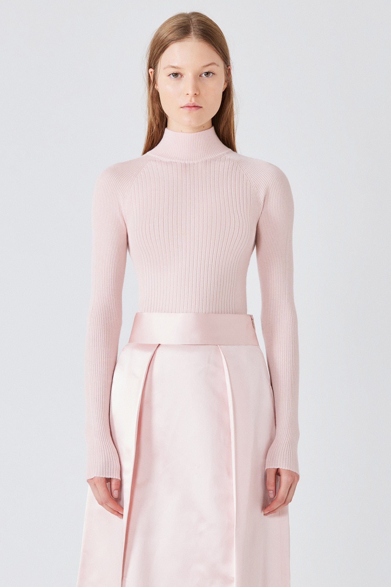Ribbed cashmere silk lupetto sweater
