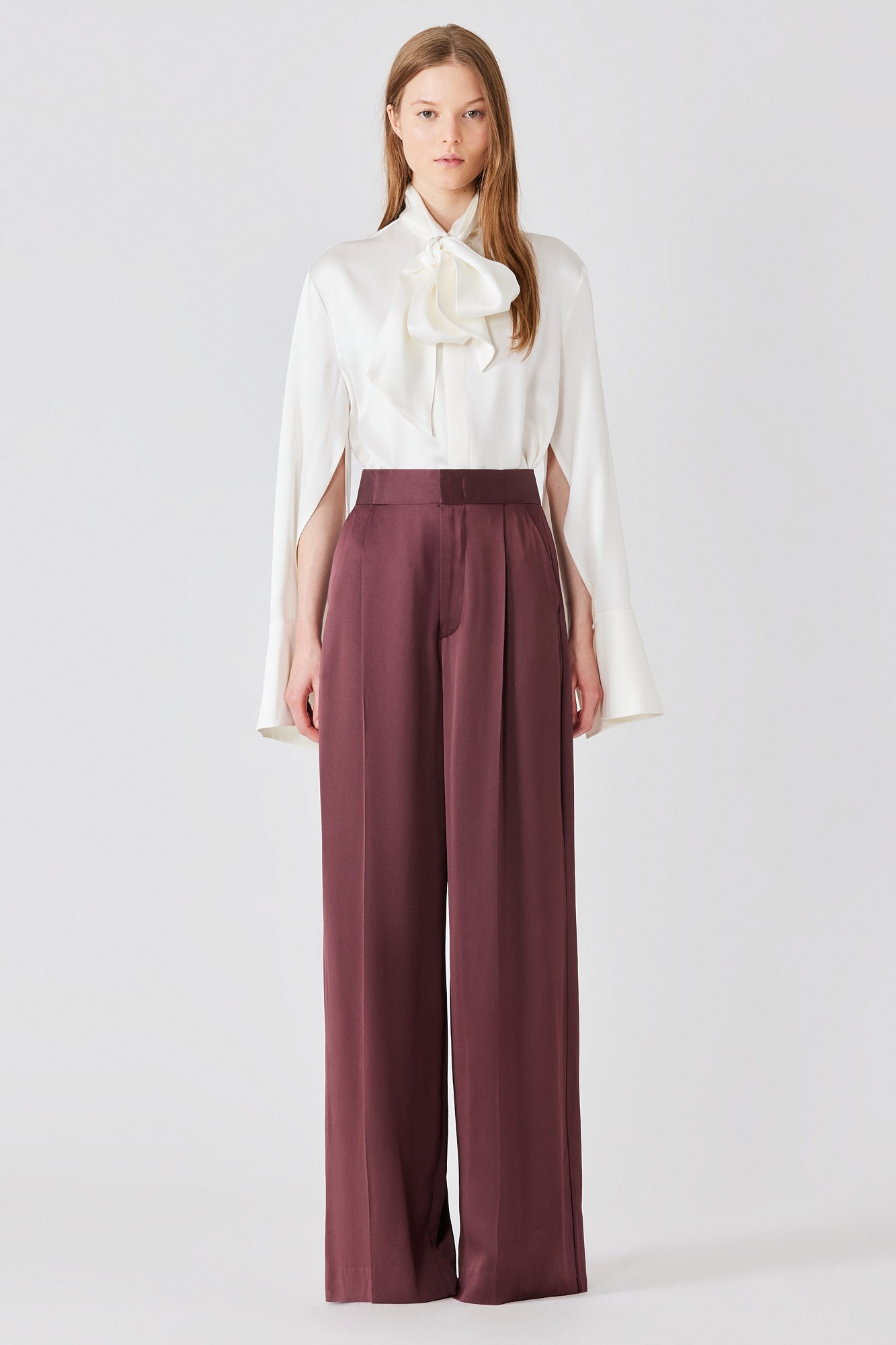 Bogart double satin trousers