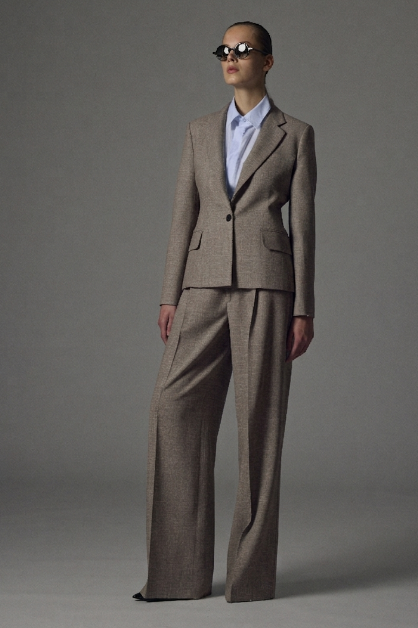 Pantaloni Bogart in lana con una pince