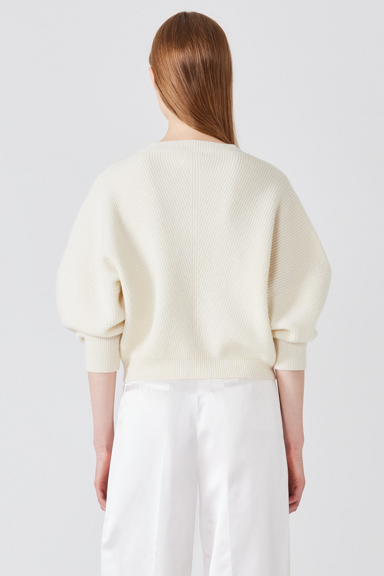 Mina english ribbed bat wing cashmere sweater