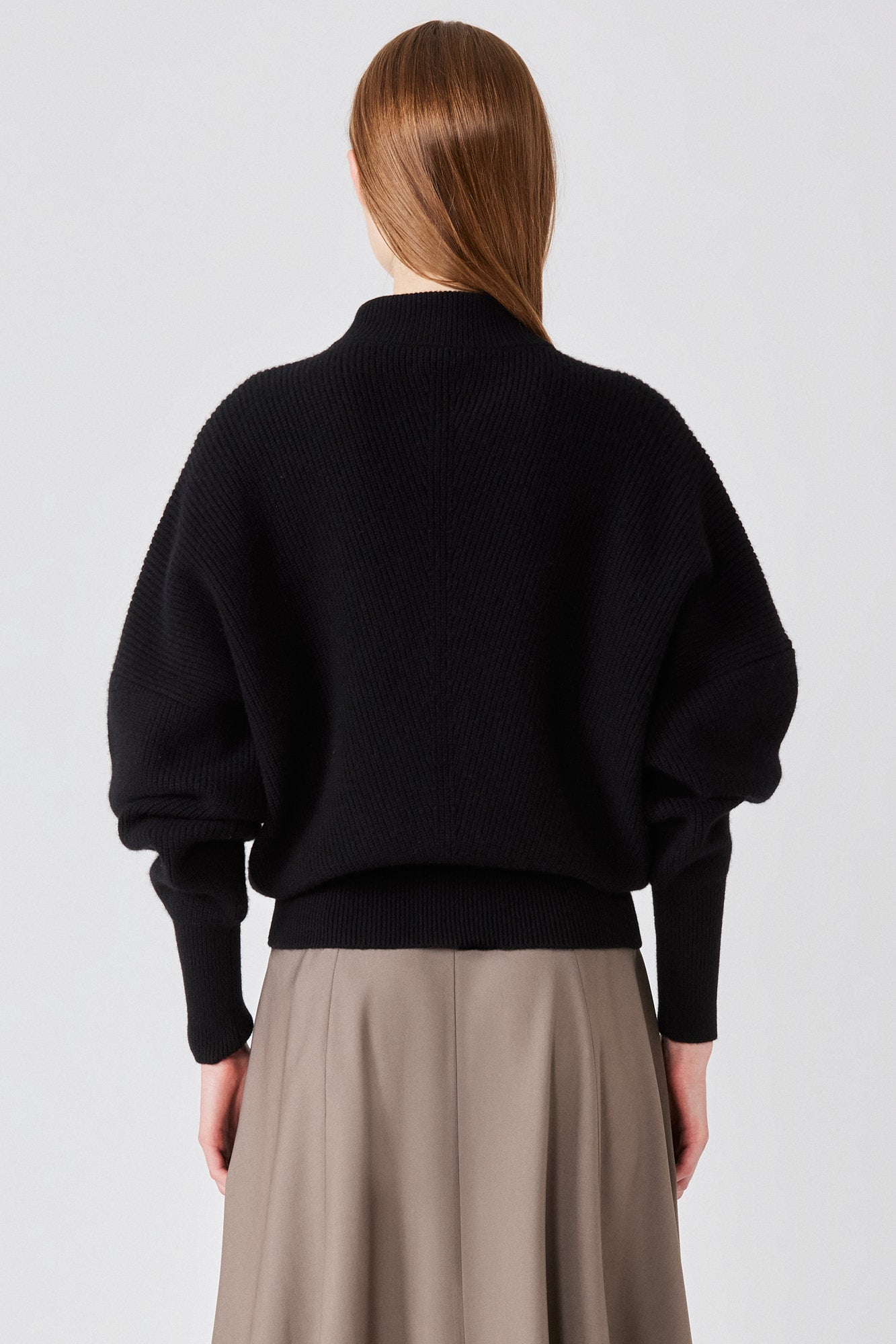 Minerva english ribbed zipped bat wing bomber cardi