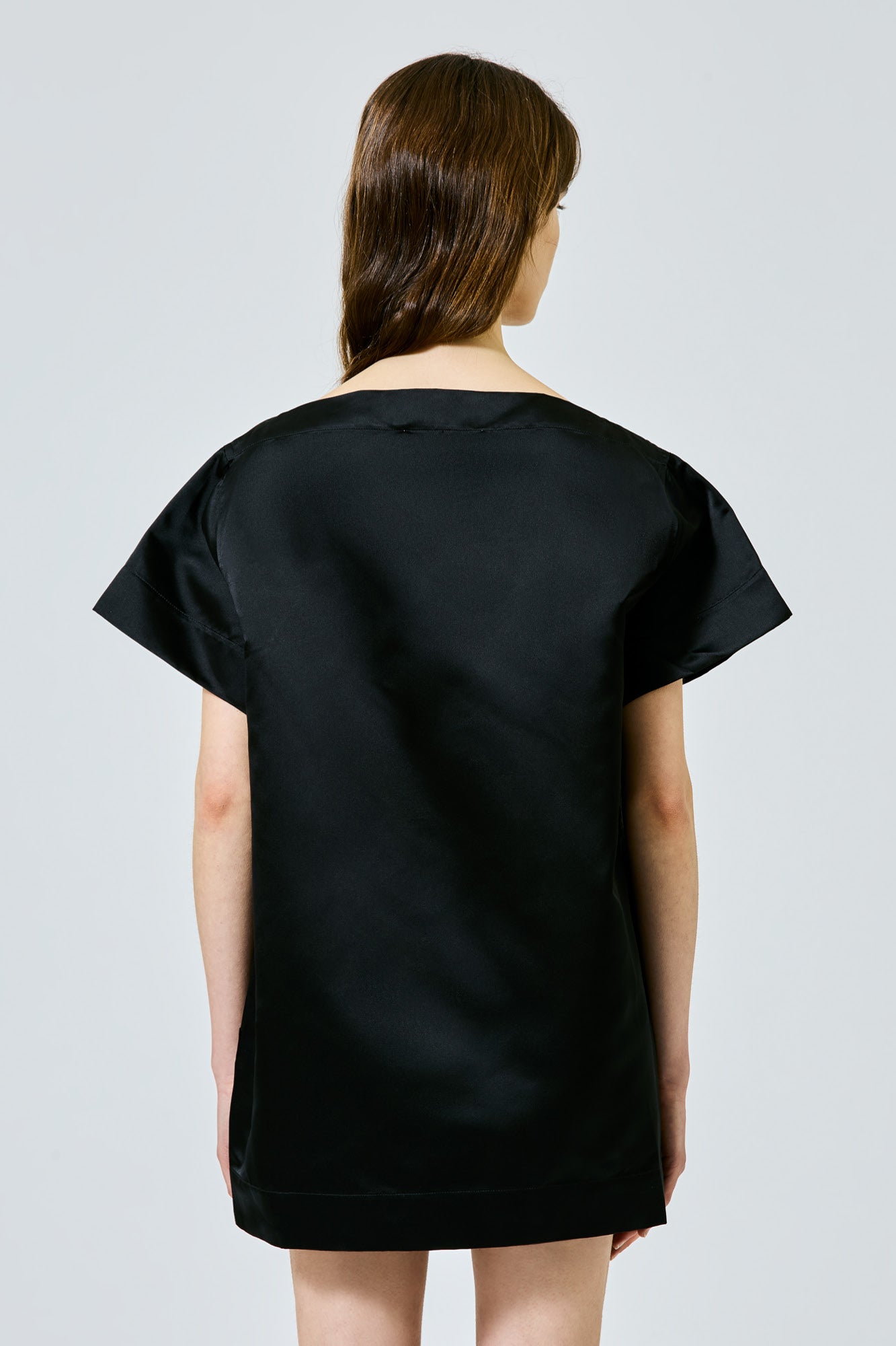 silk dress t shirt Long Silk T-Shirt Dress peach / 2