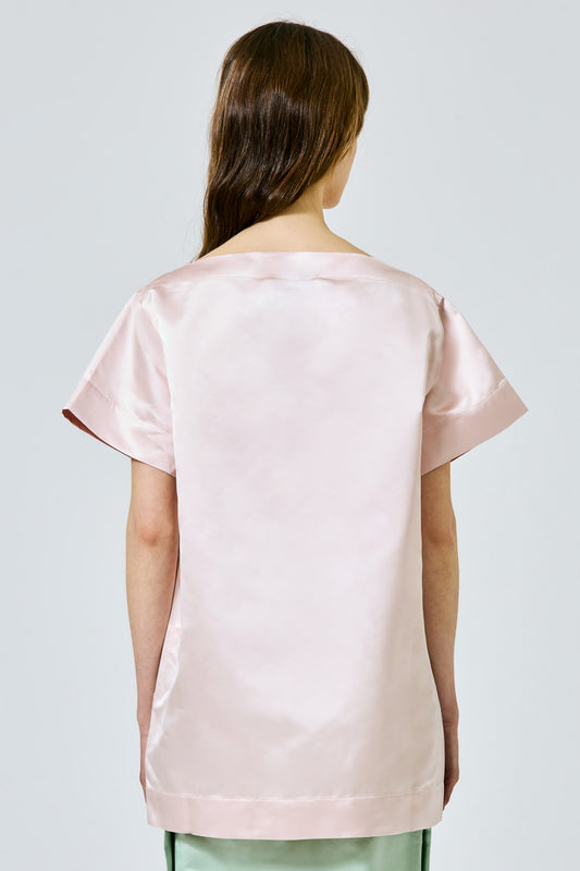 Valentina abito t-shirt in seta duchesse