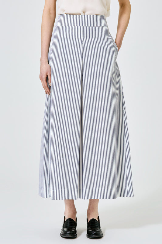 Midi skirt in cotton popeline