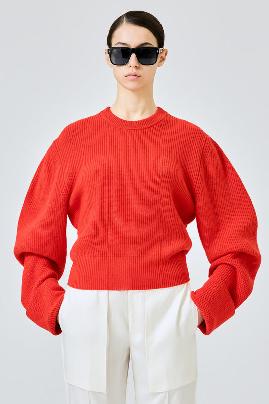 Double cuff cashmere sweater