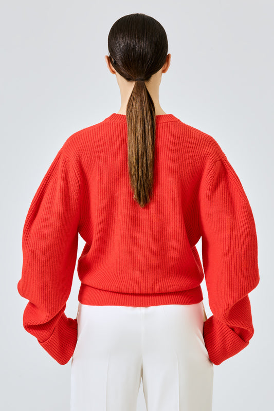 Double cuff cashmere sweater