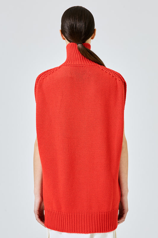 Matilda sleeveless zipped cashmere cardigan