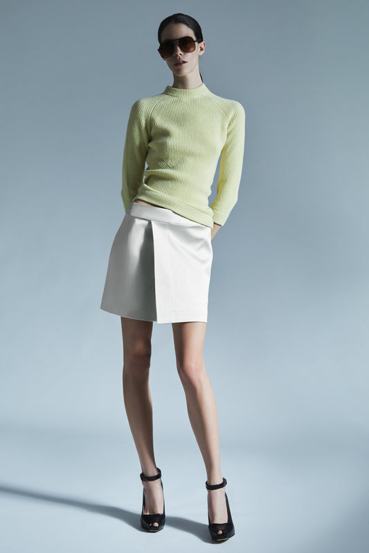 Andrea mini skirt in silk cotton stretch