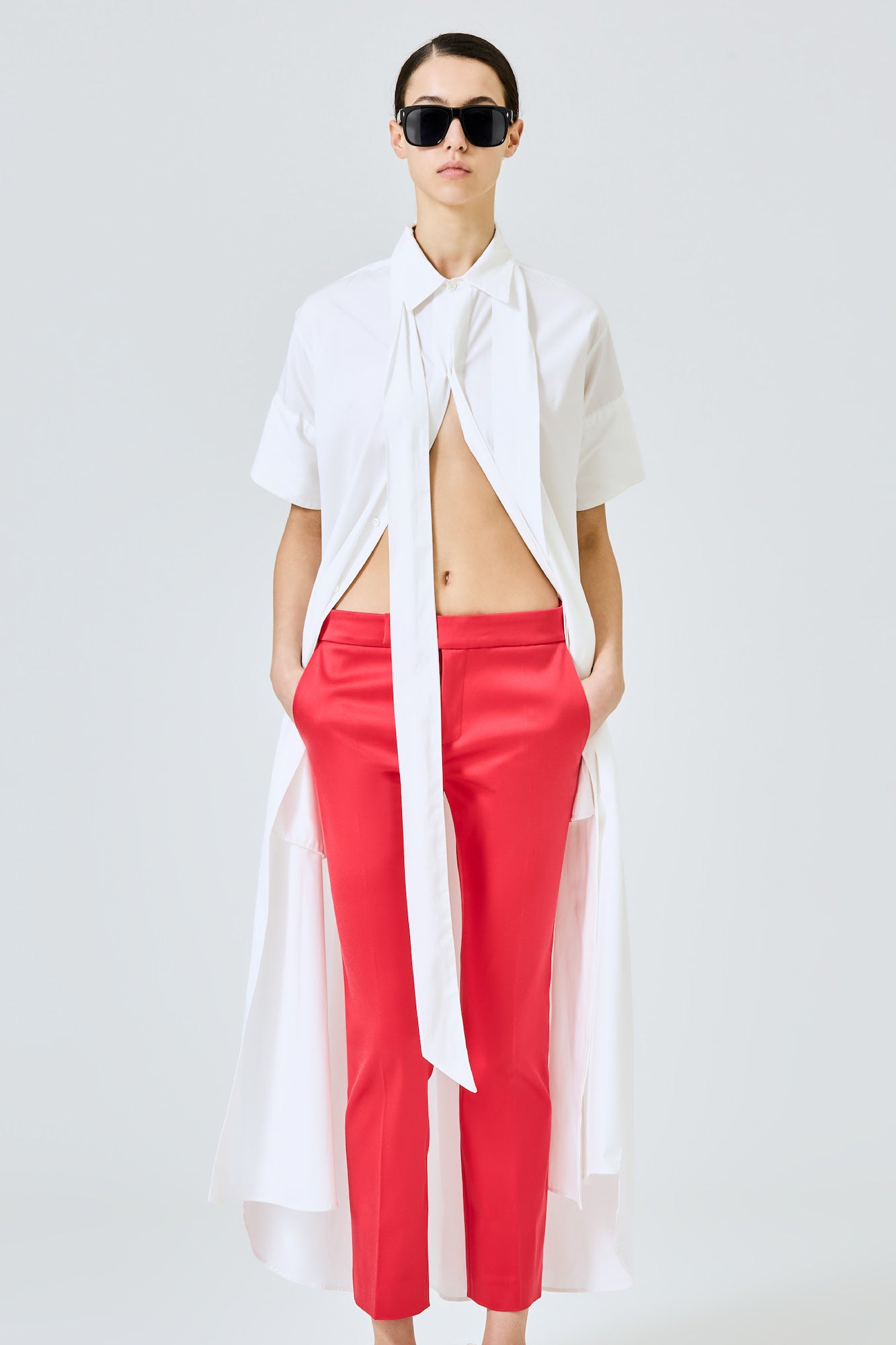 Angela trousers in silk cotton stretch