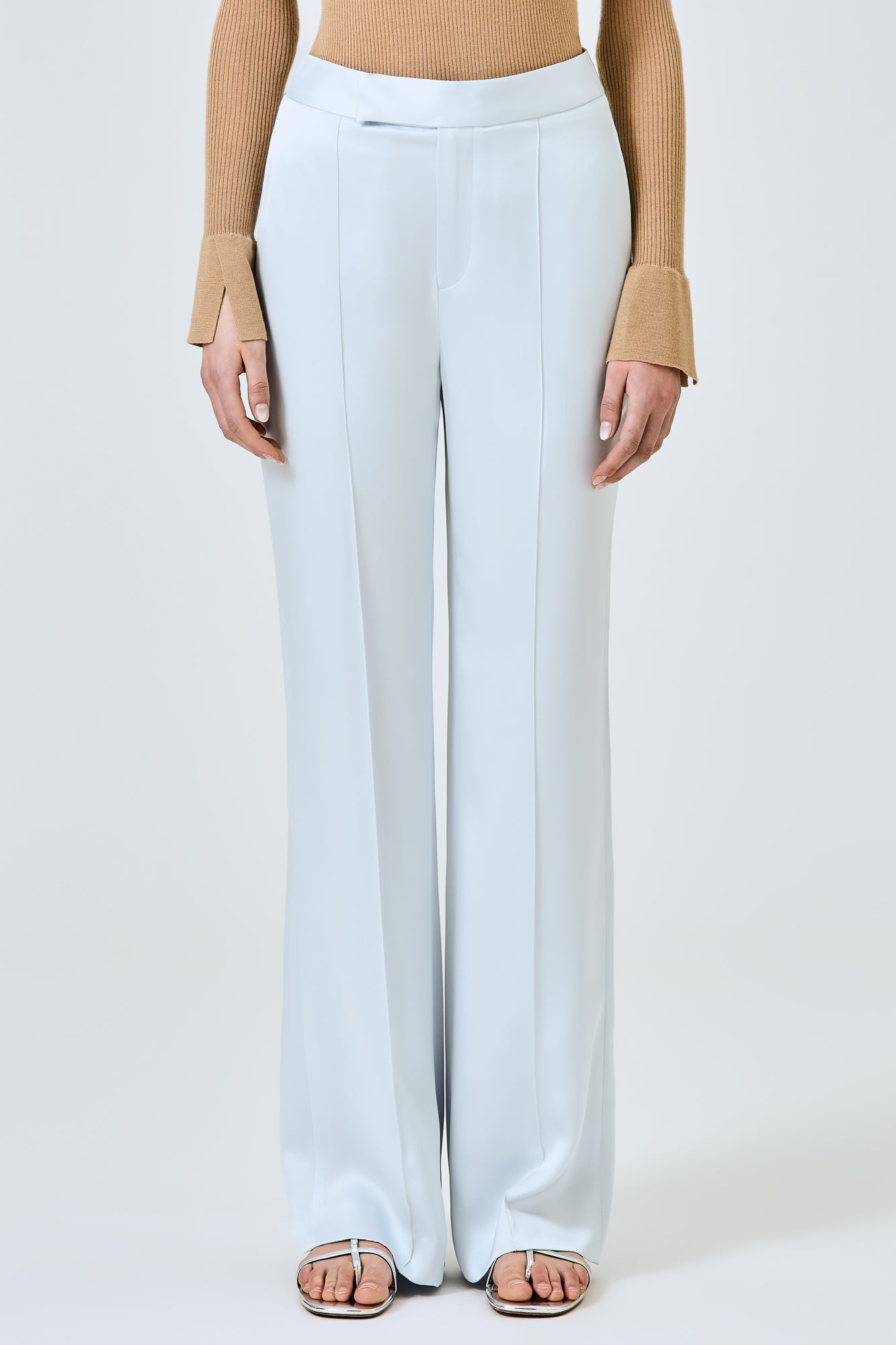 Andrea straight trousers in double satin