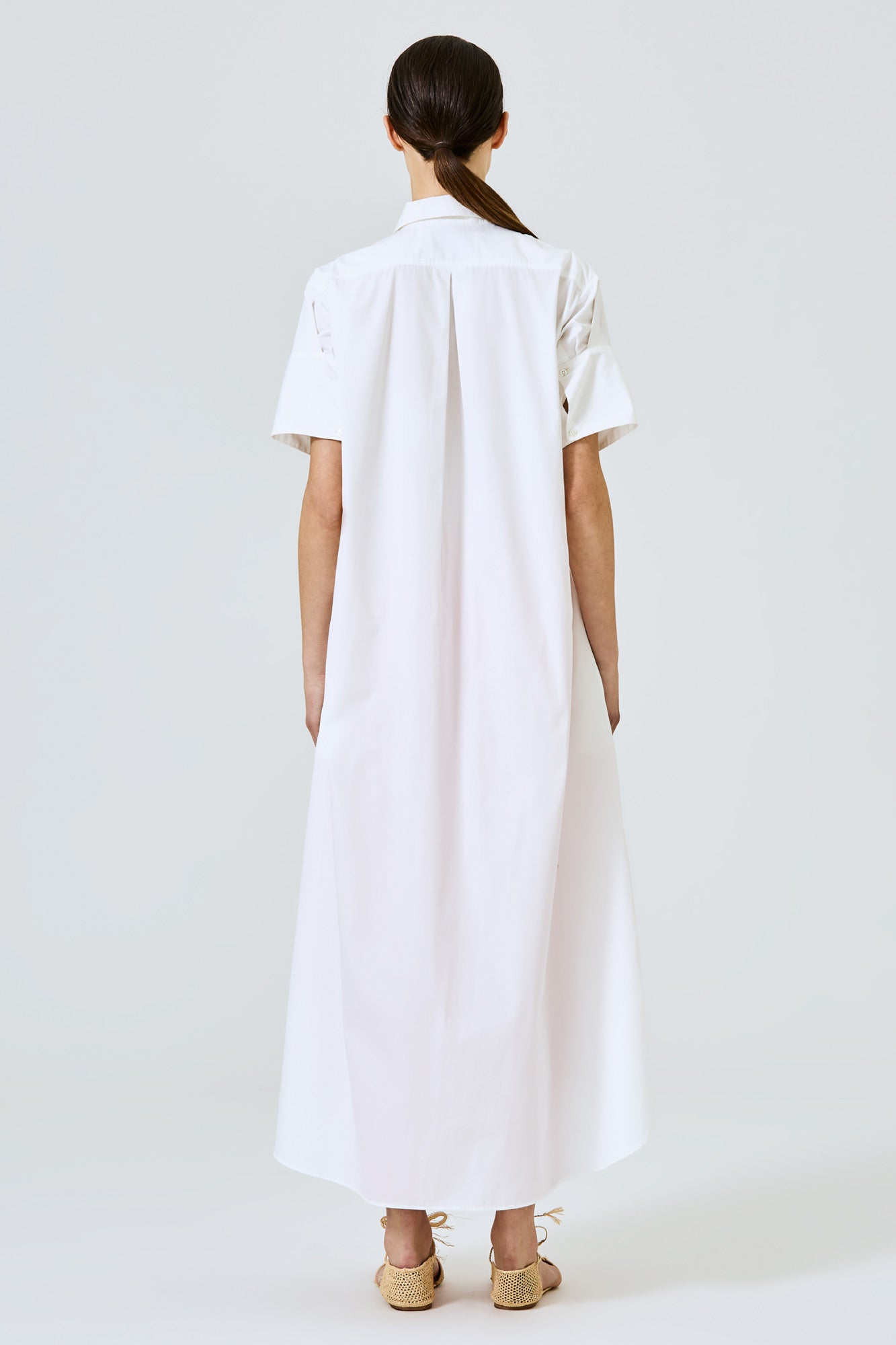 Daria long shirt dress in cotton poplin