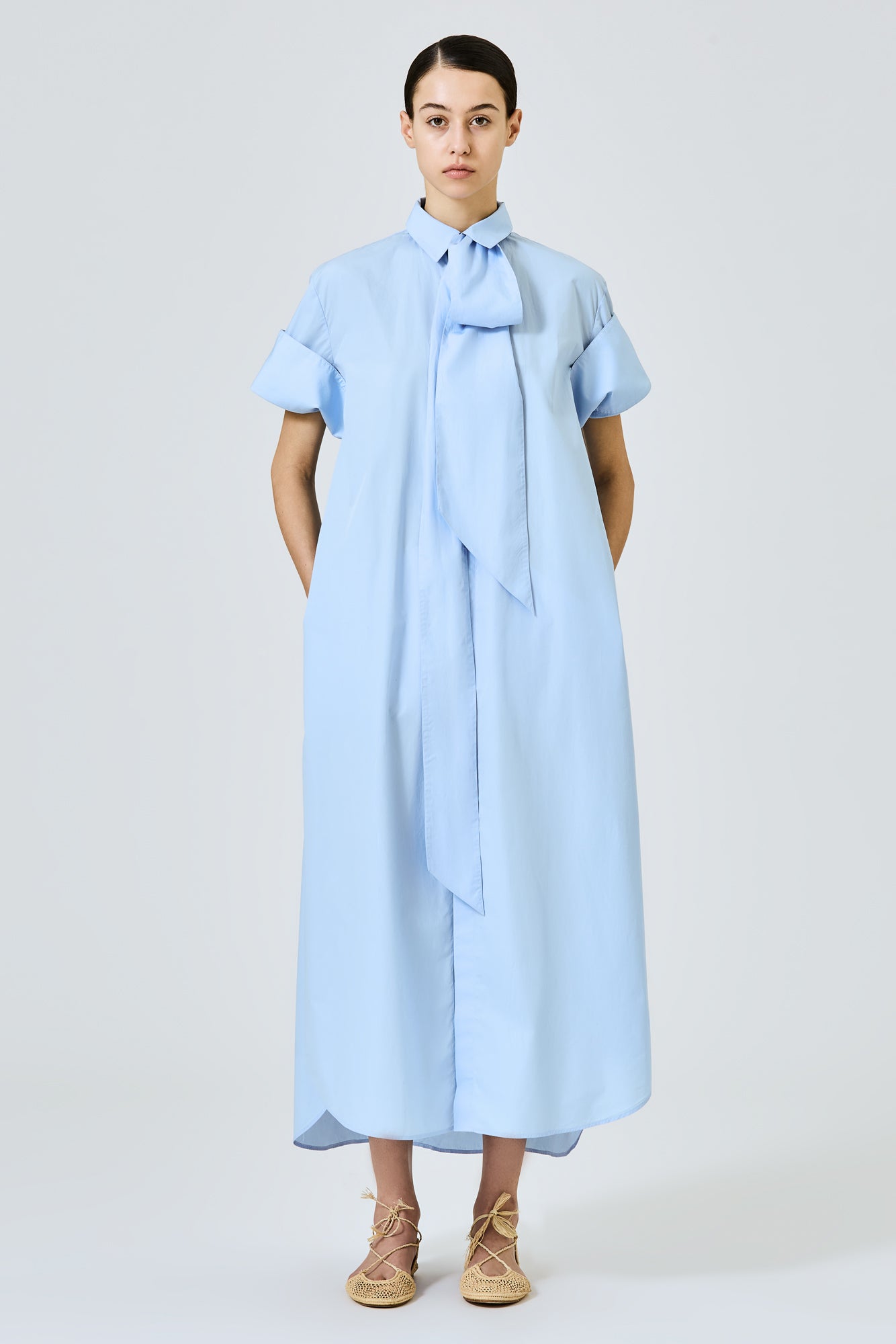 Daria long shirt dress in cotton poplin