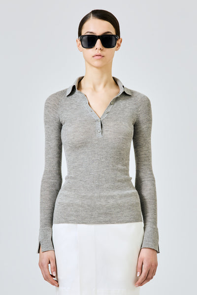 Tシャツ・カットソー Sa Su Phi Ribbed Cashmere-Silk Polo With Classic Collar Sa Su Phi Ribbed Cashmere-silk Polo With Classic Collar In