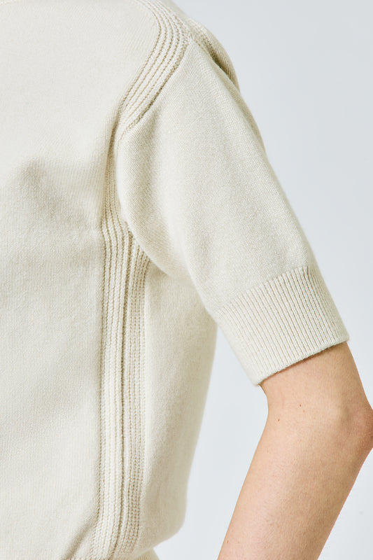 Cashmere stretch short sleeves sweater