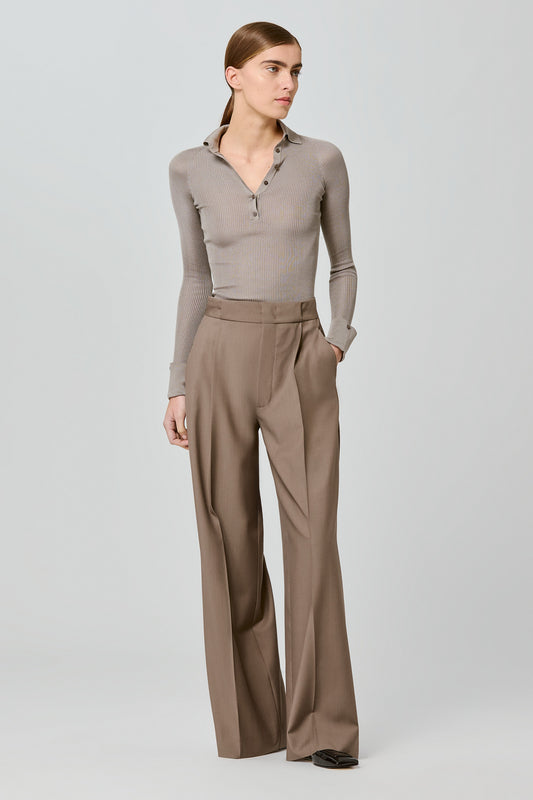 Bogart wool single pleat trousers