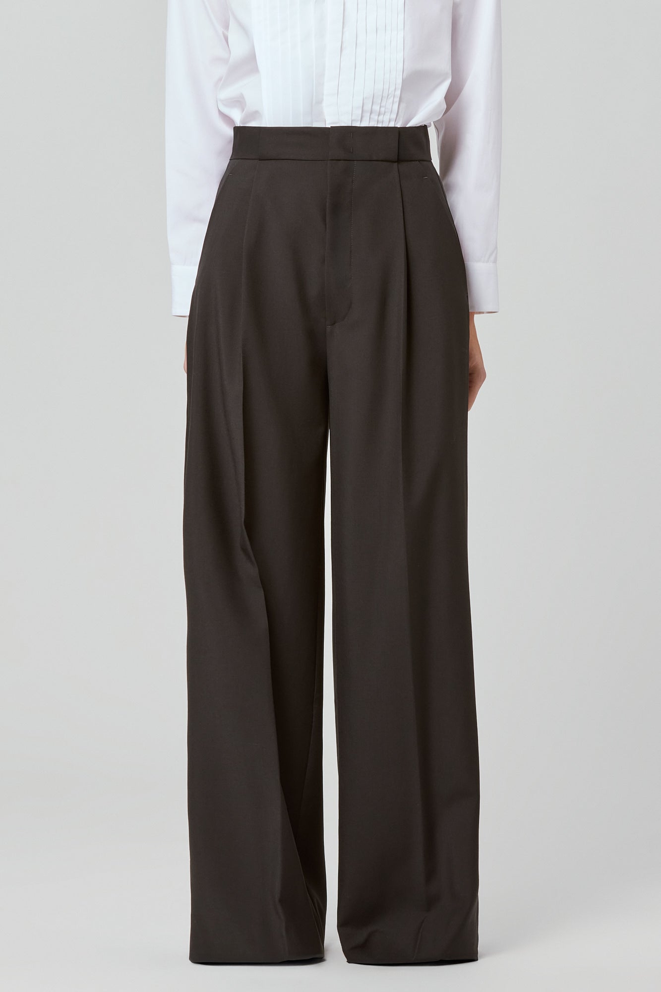 Bogart wool single pleat trousers