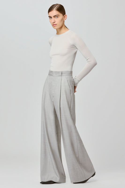 Bogart wool single pleat trousers