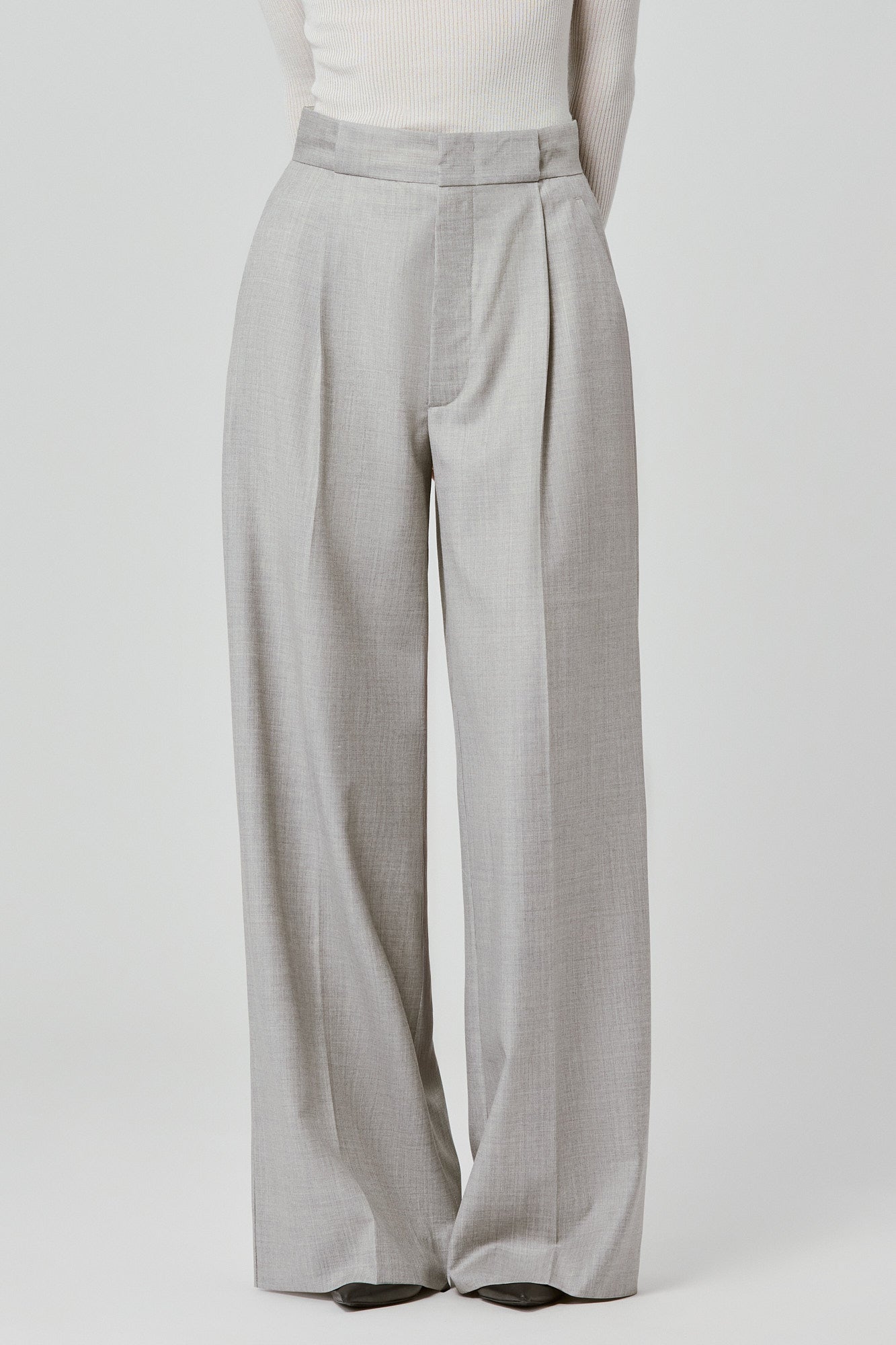 Bogart wool single pleat trousers