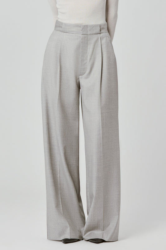 Bogart wool single pleat trousers