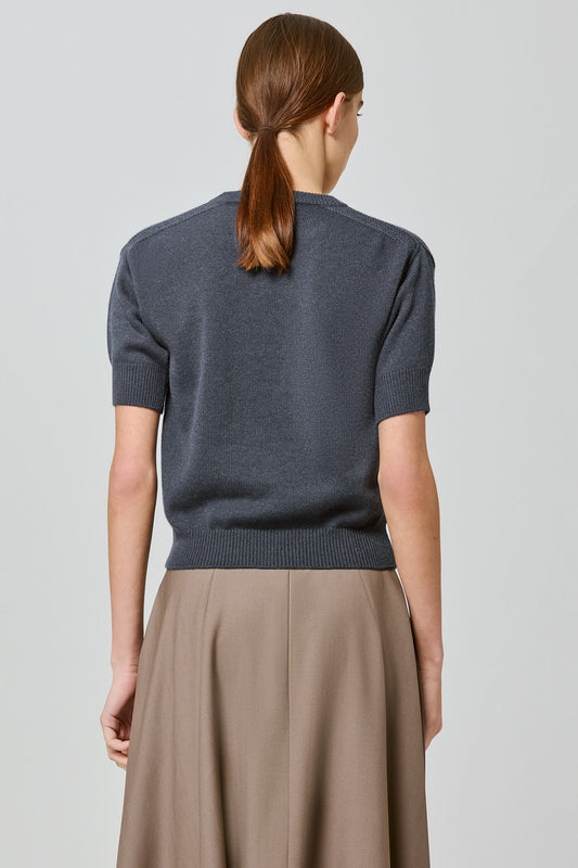 Short sleeves cashmere sweater