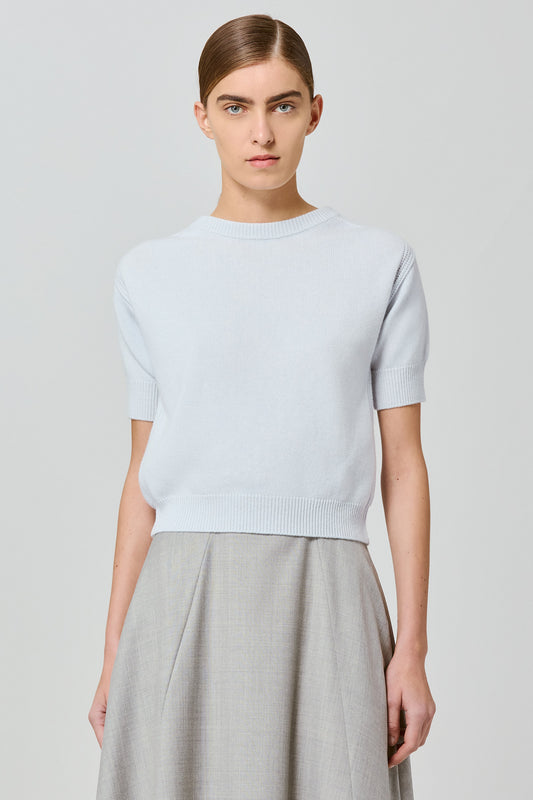 Short sleeves cashmere sweater