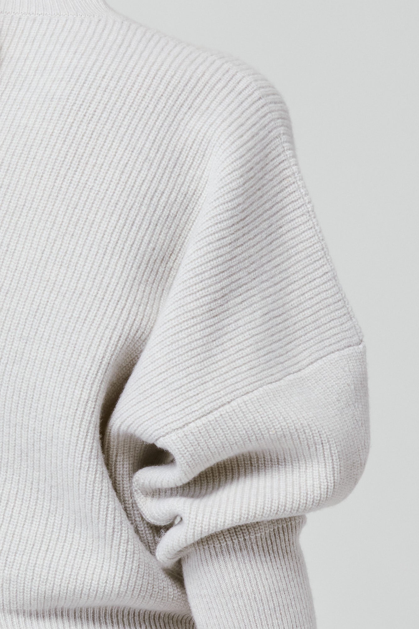 English ribbed cashmere blend 3 quarters sleeves