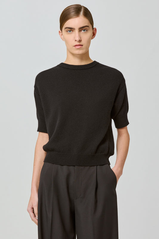 Short sleeves cashmere sweater