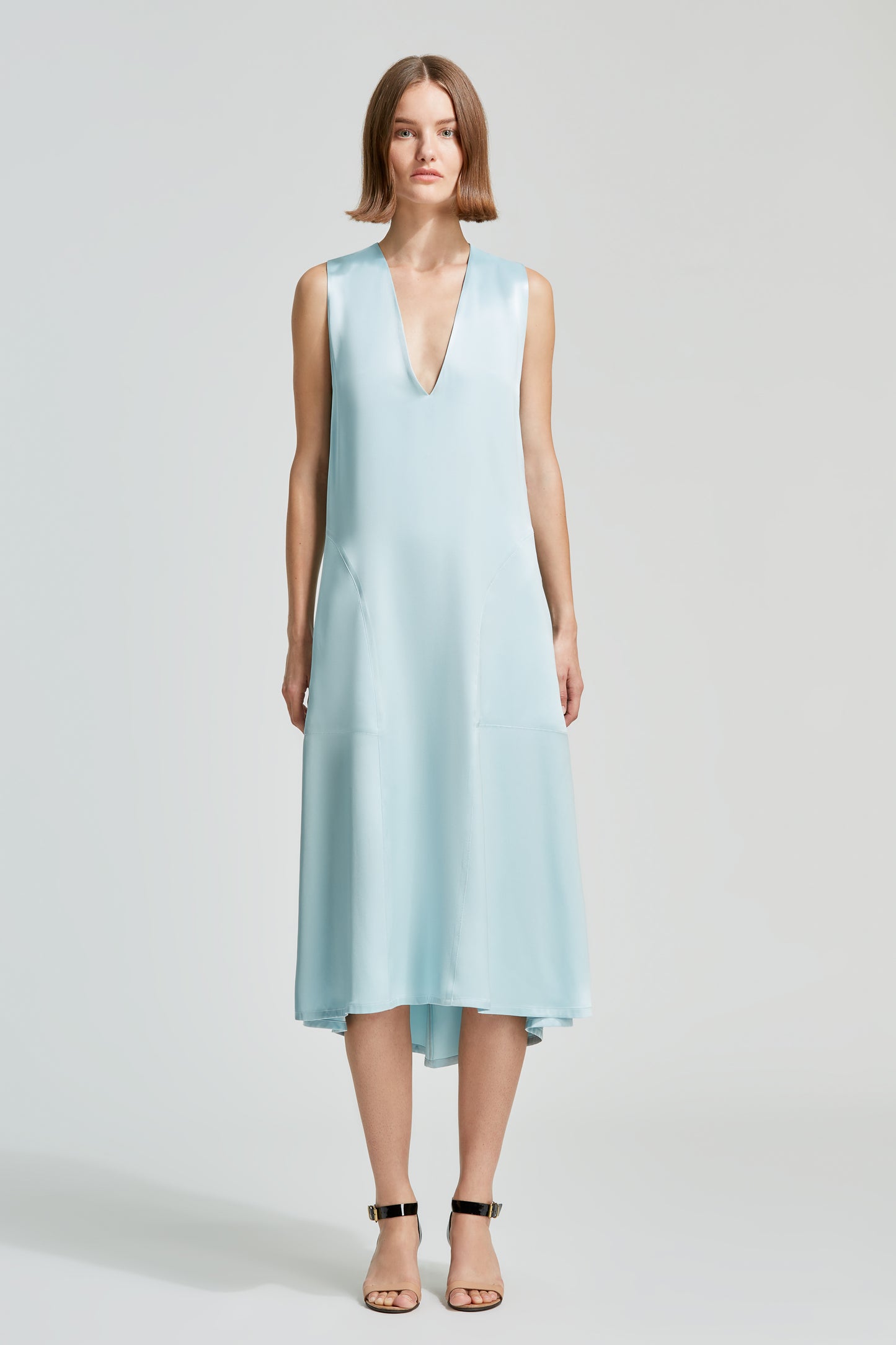 Serena double satin midi dress